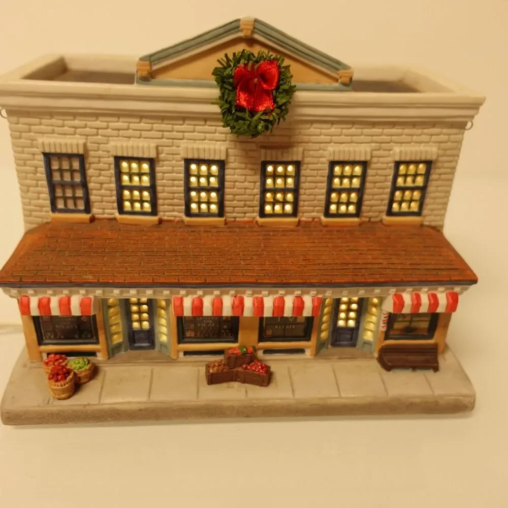 Hawthorne Village Welcome to Mayberry Floyd's Barbershop 1994 with Wreath no Box